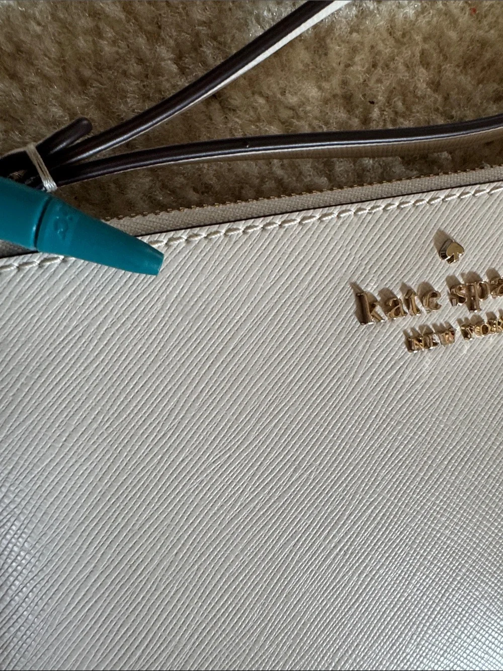 kate spade Ivory/Off White medium Leather Wristlet